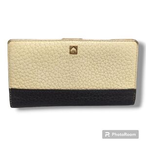 Kate Spade Off White/Blue Leather Spencer Bifold Wallet